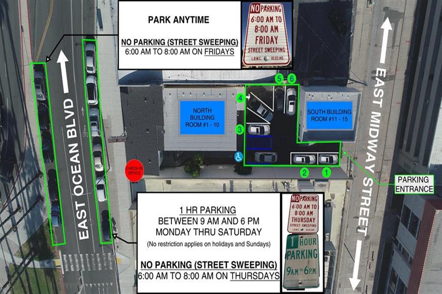 PARKING MAP FOR THE BELMONT SHORE INN